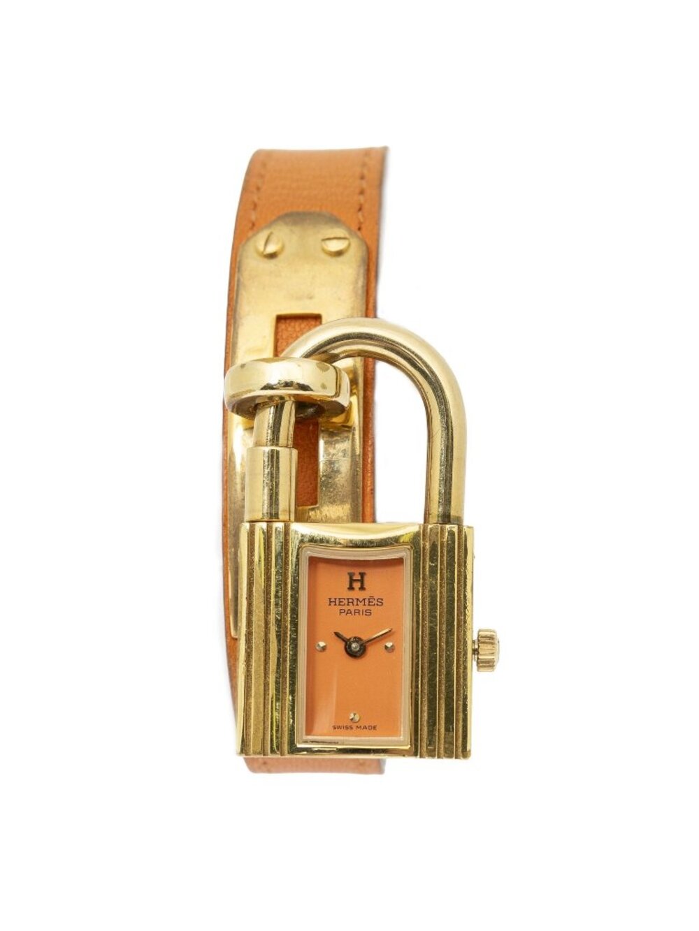 Hermes Kelly Watch Orange Chevre Mysore Leather